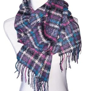 Purple Blue Pink Plaid Scarf